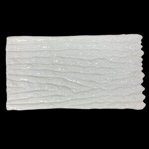 Vintage Porcelain Asparagus Serving Platter Everyday White 12x6 Microwave Safe